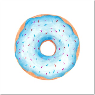 Blue donut Posters and Art